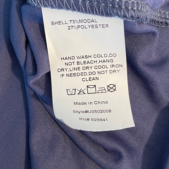 SIMPLE BY SUZANNE BETRO BLUE TUNIC TOP GATHERED DOLMAN SLEEVES BLOUSE size med - Picture 5 of 9